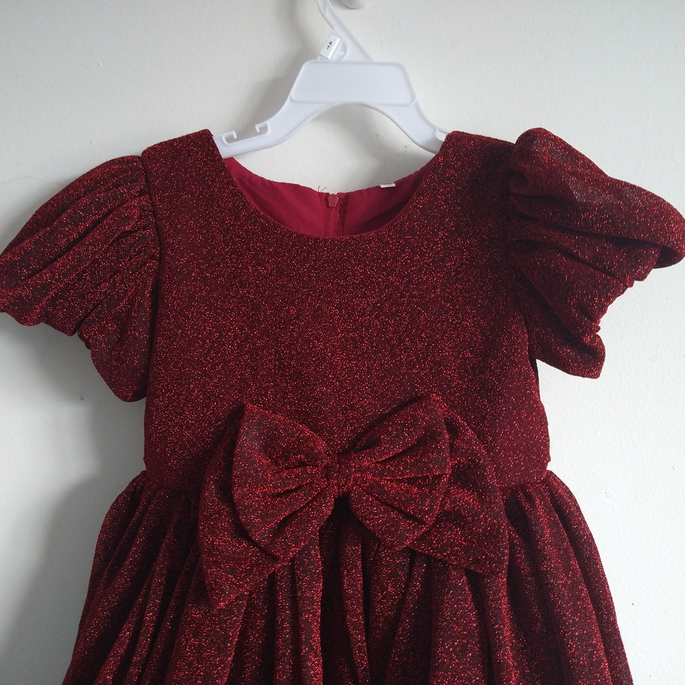 Sparkling Red Dress with Bow
